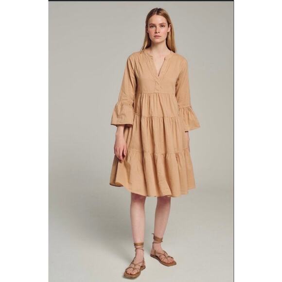 Devotion Twins Dilos Midi Dress in Beige - Picture 1 of 6